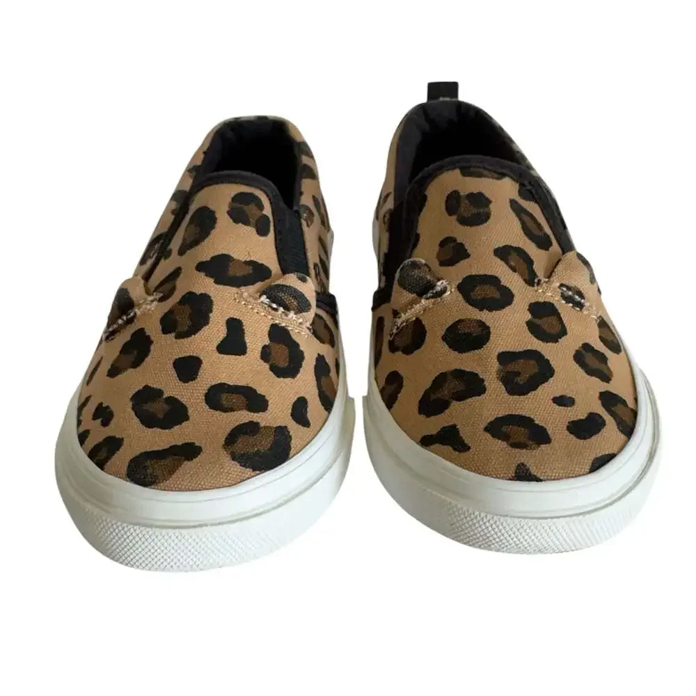 Old Navy Leopard Animal Print Canvas Slip On Shoes Toddler Size 8